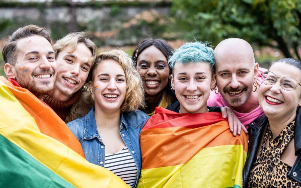 A few LGBTQ+ friends together in Orange County.